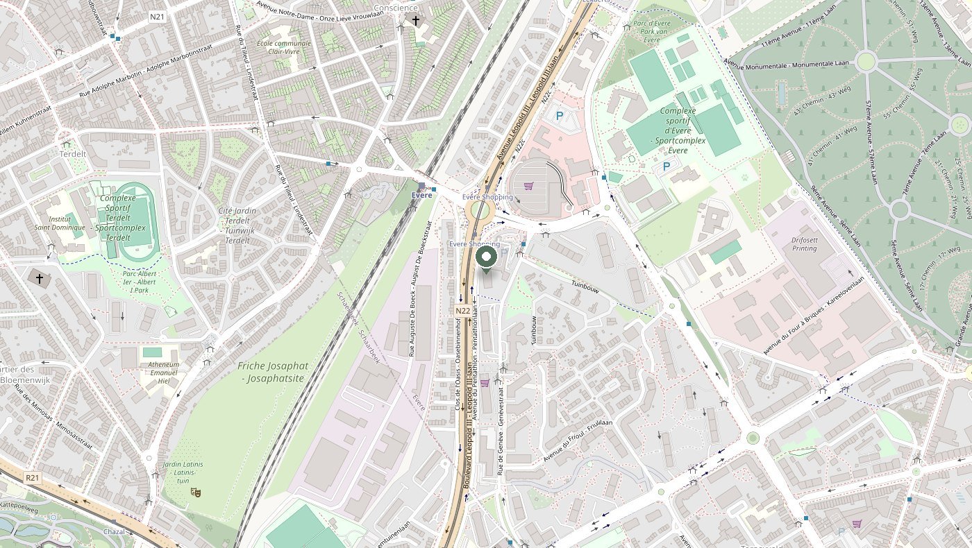 Carte du quartier autour du Phénix Medical Center, Evere